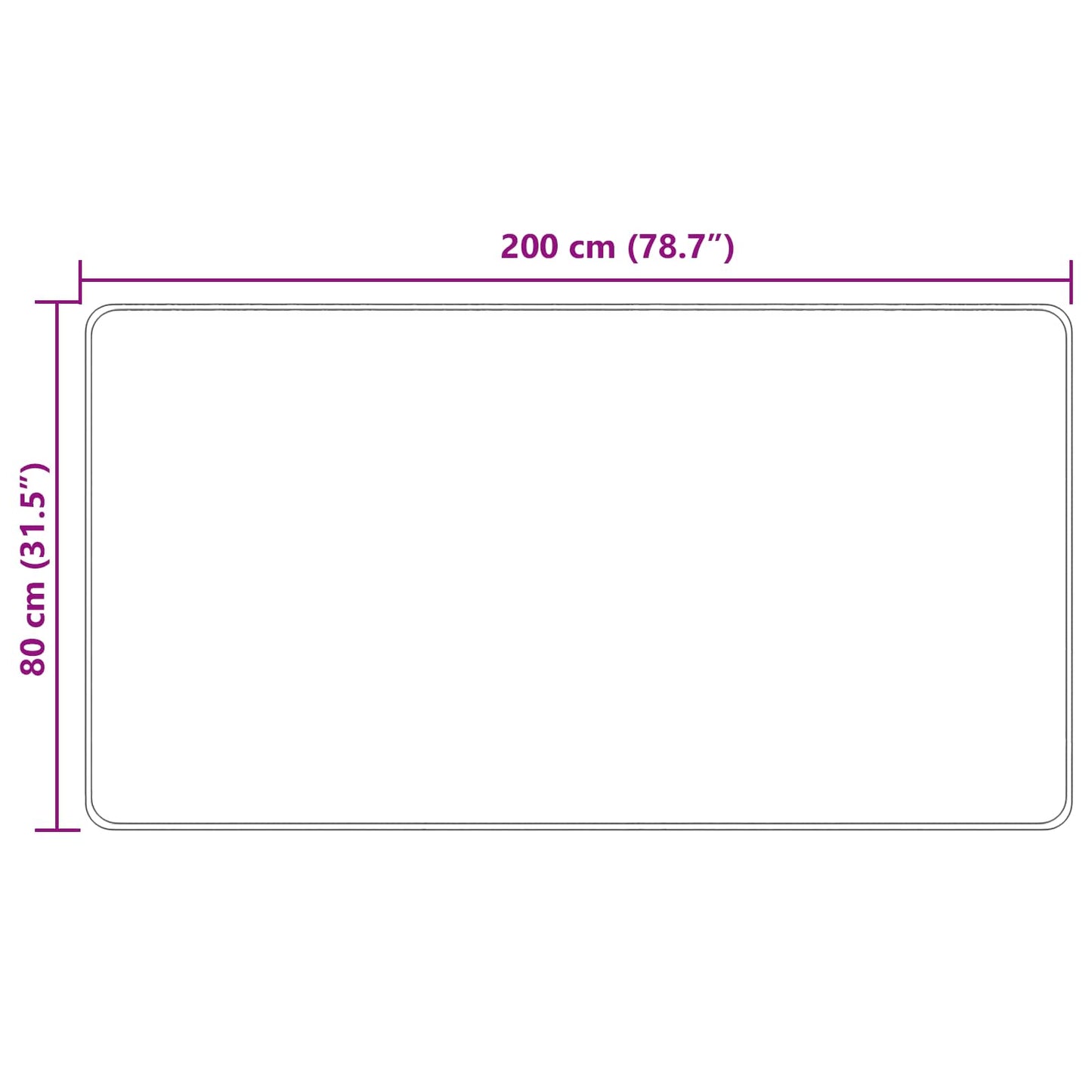 Teppe Runner MARSA Flerfarget 80 x 200 cm Polyester og PVC
