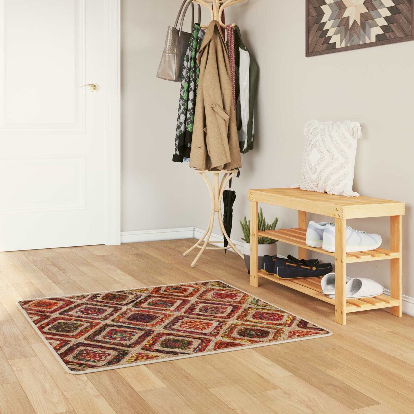 Teppe Runner MARSA Flerfarget 100 x 100 cm Polyester og PVC