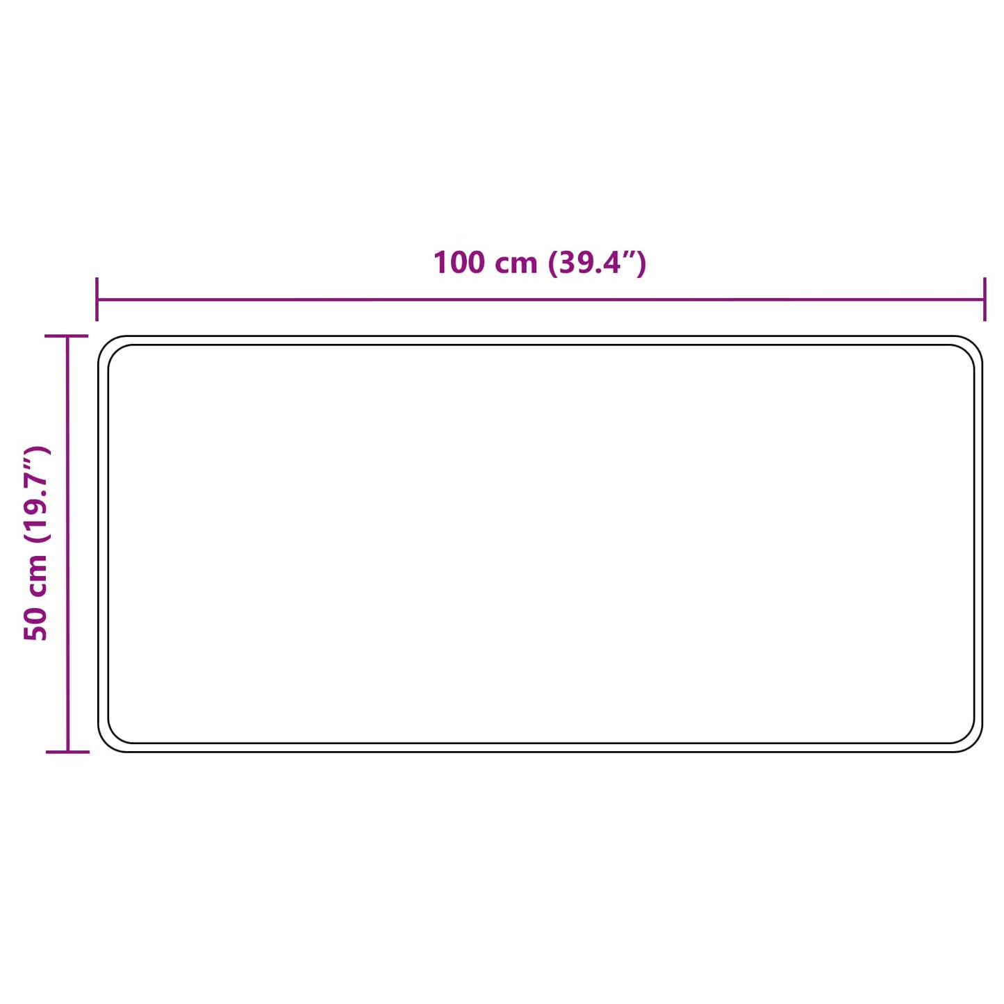 Teppe Runner MARSA Svart 50 x 100 cm Polyester og PVC