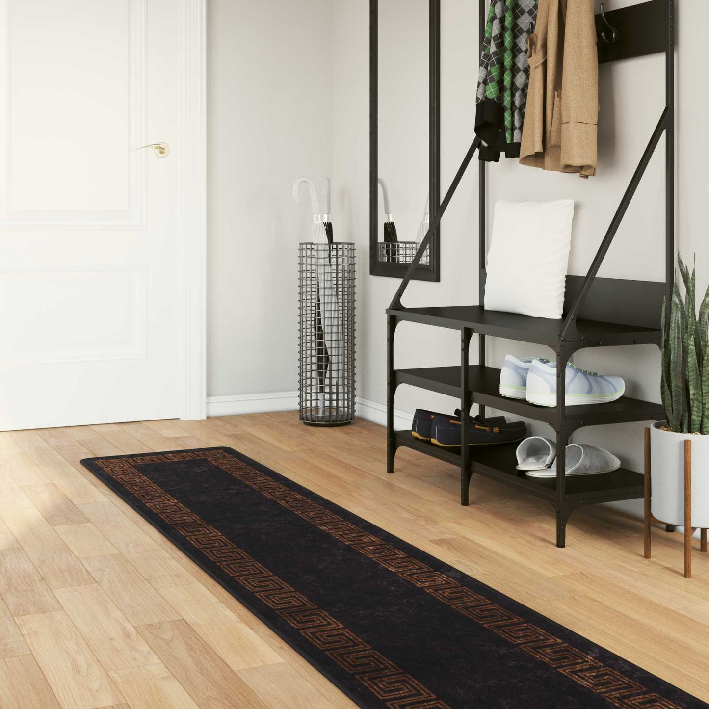 Teppe Runner MARSA Svart 50 x 300 cm Polyester og PVC