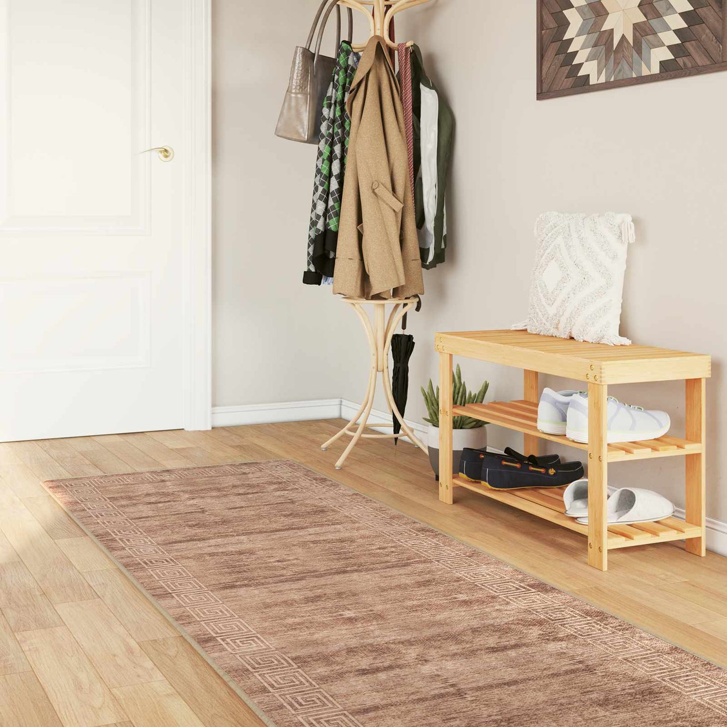 Teppe Runner MARSA Hvit 80 x 450 cm Polyester og PVC