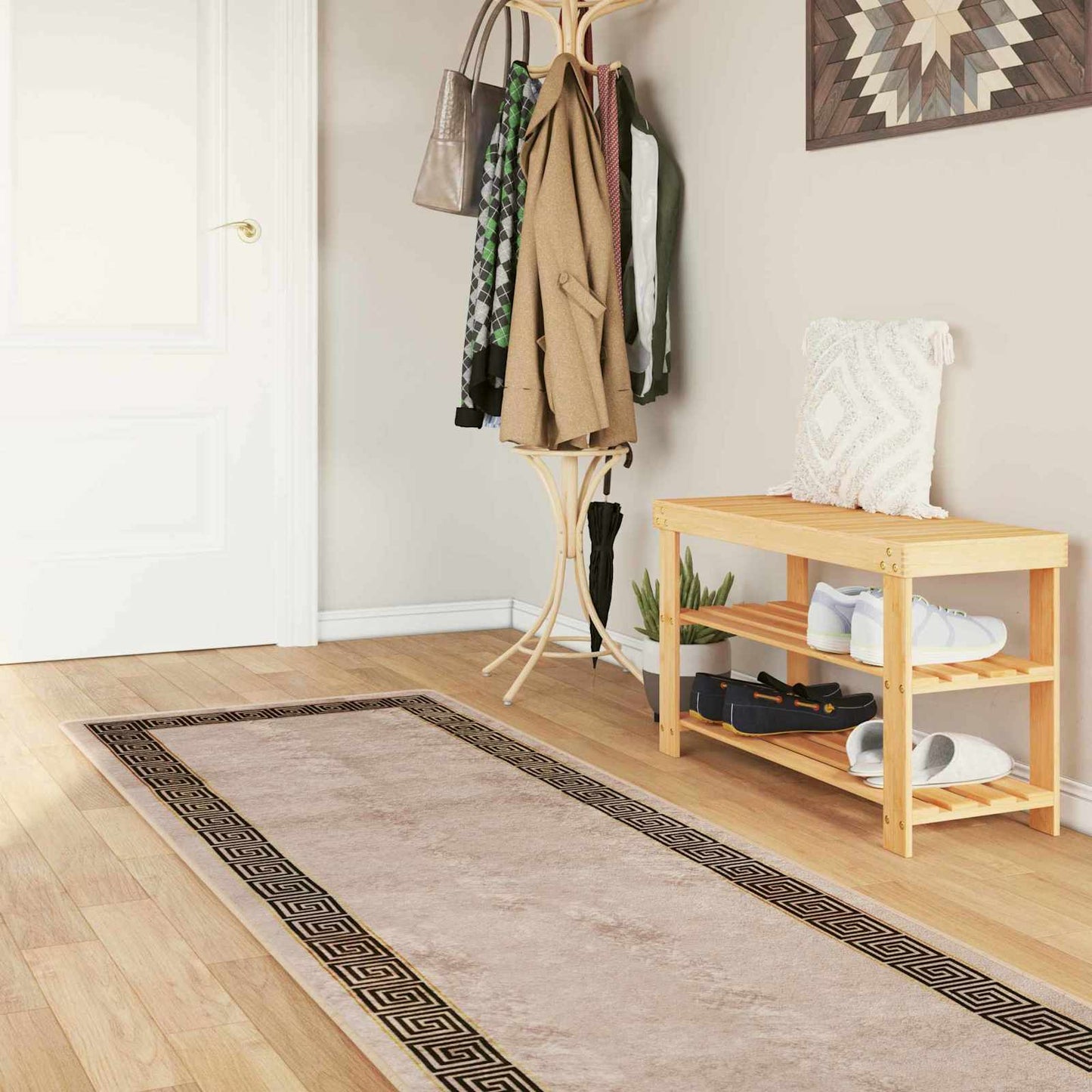 Teppe Runner MARSA Svart 80 x 450 cm Polyester og PVC