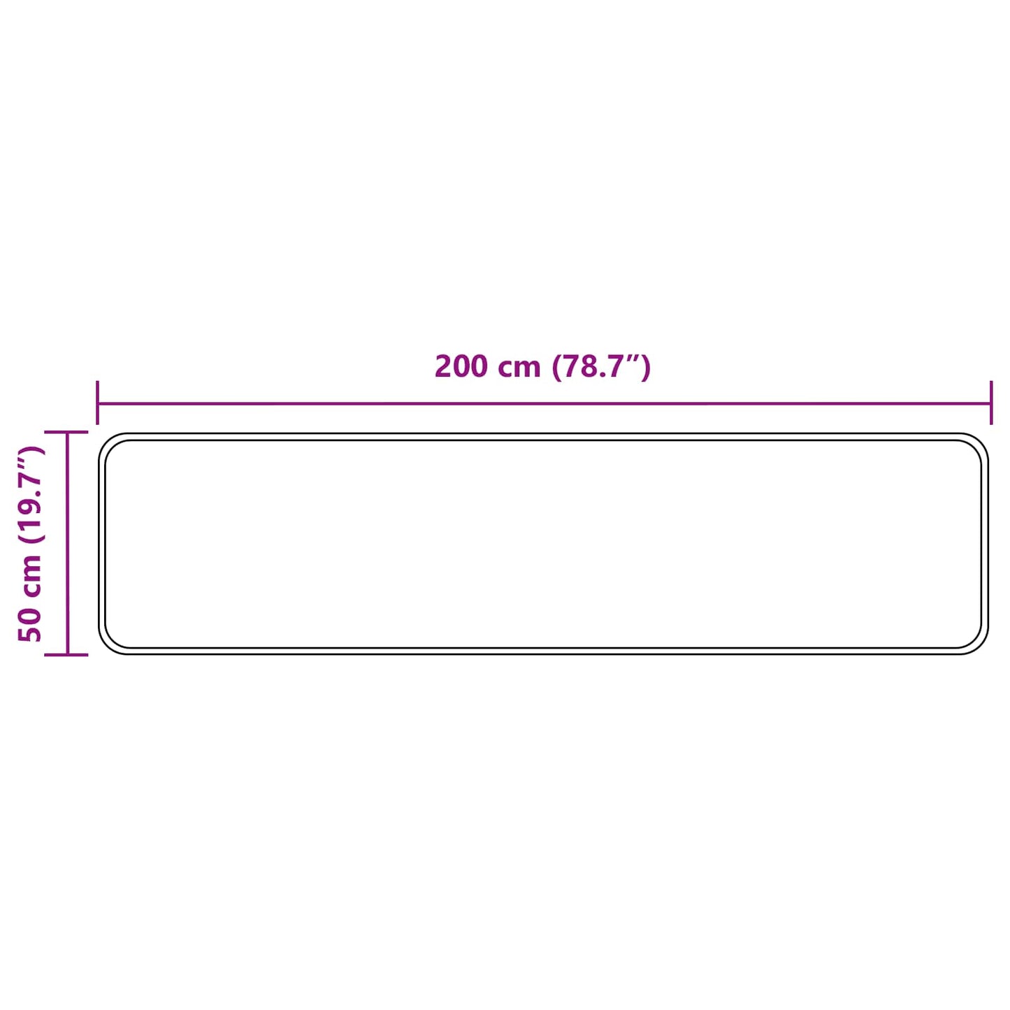 Teppe Runner MARSA Grå 50 x 200 cm Polyester og PVC