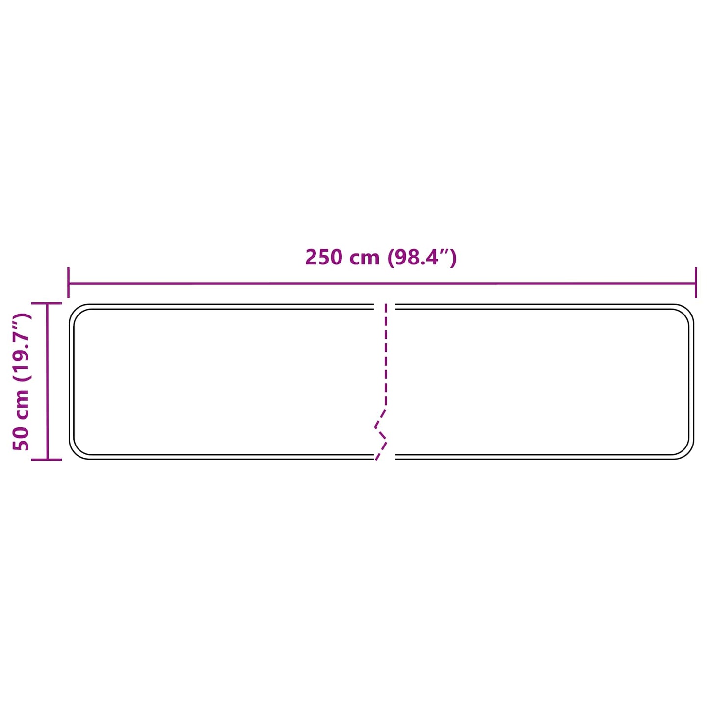 Teppe Runner MARSA Grå 50 x 250 cm Polyester og PVC