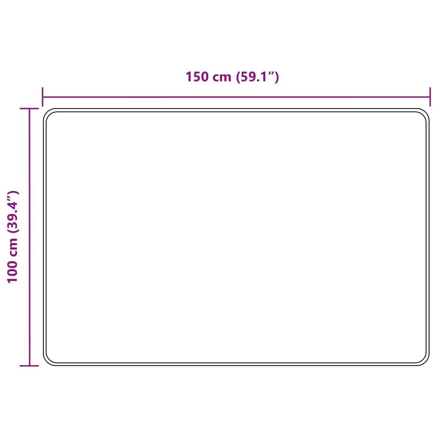 Teppe Runner MARSA Grå 100 x 150 cm Polyester og PVC