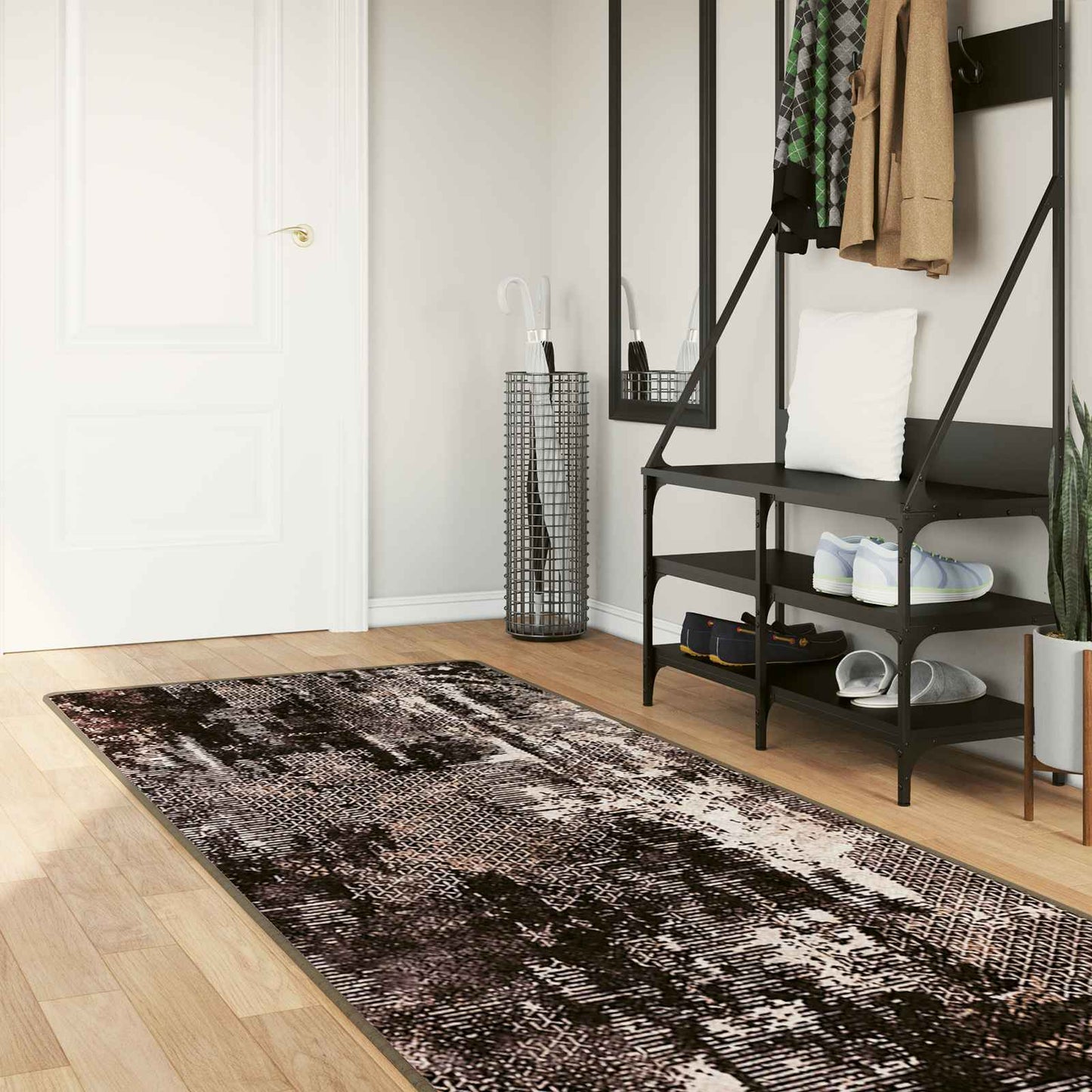 Teppe Runner MARSA Svart 100 x 250 cm Polyester og PVC