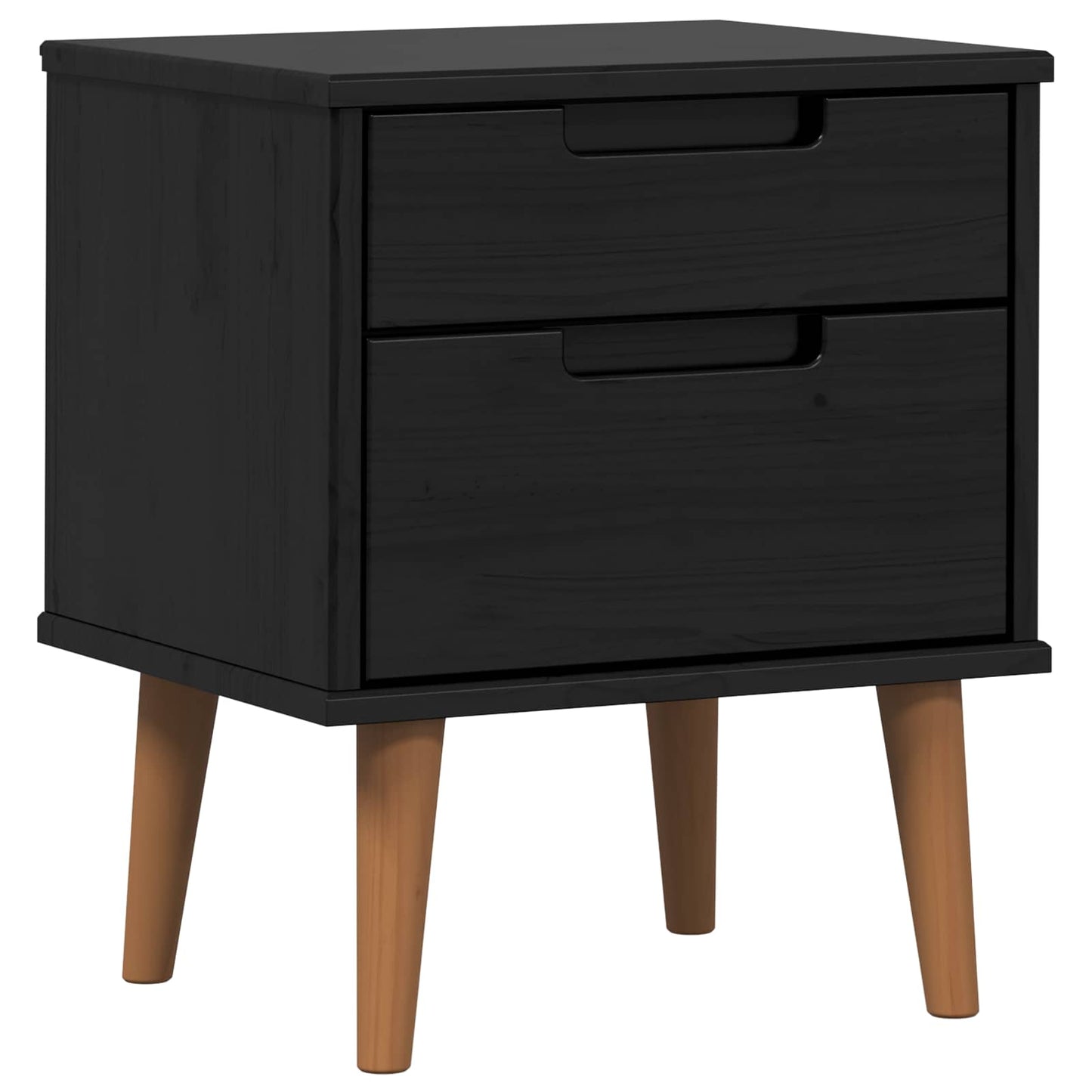 Nattbordskap MOLDE Svart 40 x 35 x 48 cm Heltre furu