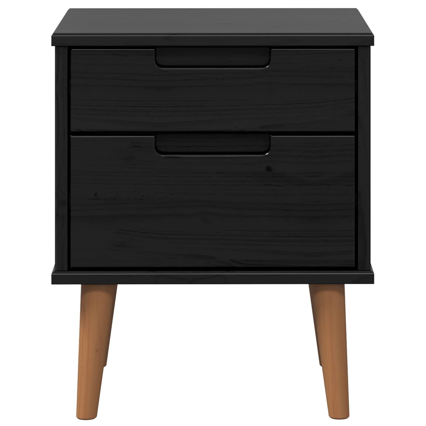 Nattbordskap MOLDE Svart 40 x 35 x 48 cm Heltre furu