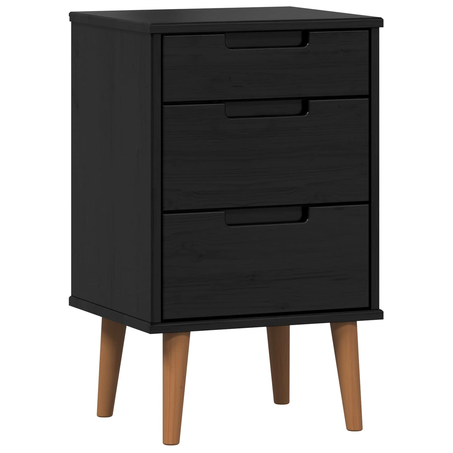 Nattbordskap MOLDE Svart 40 x 35 x 65 cm Heltre furu