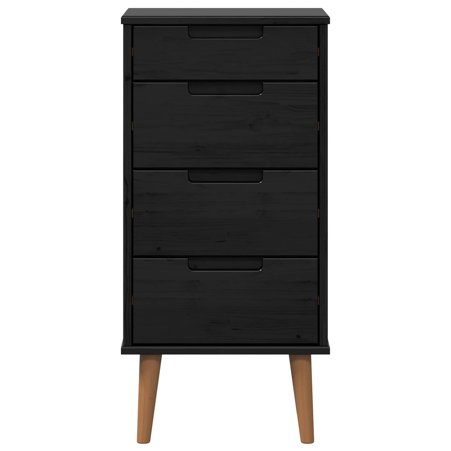 Kommode MOLDE Svart 40 x 35 x 82 cm Heltre furu