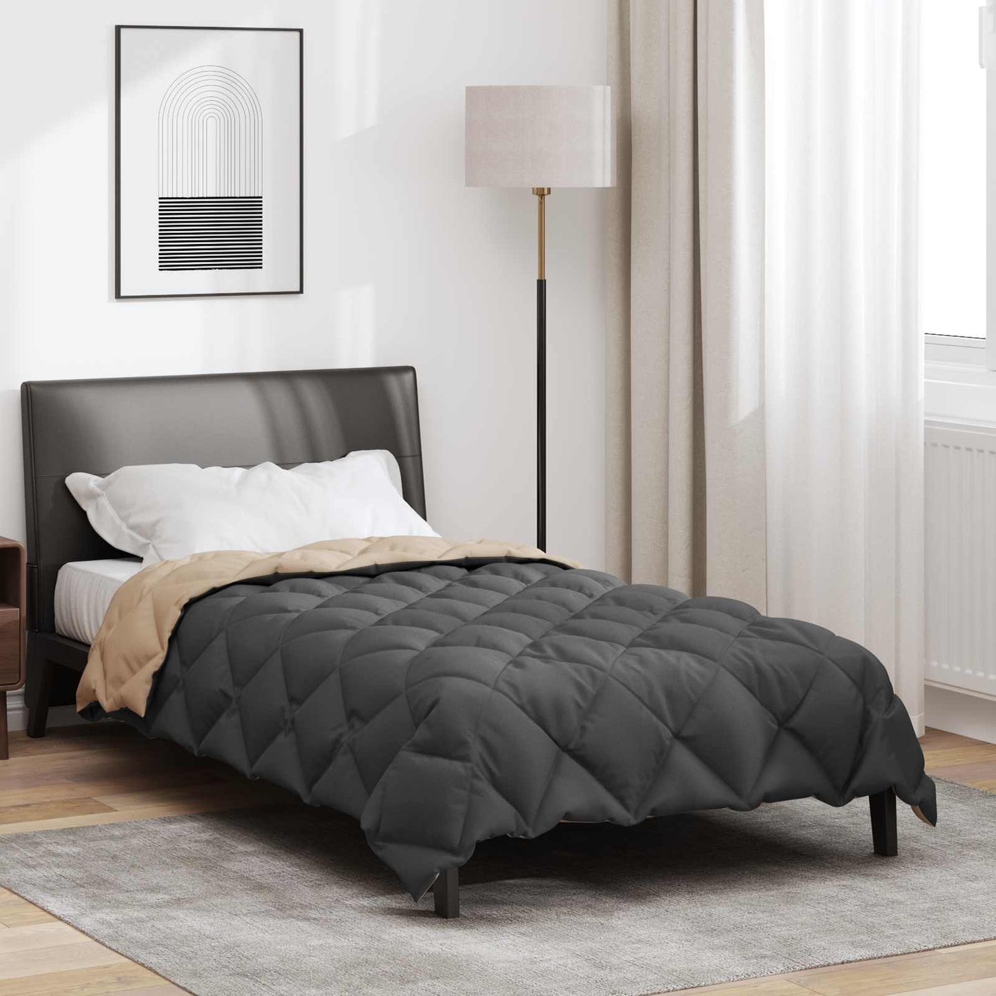 Vinter Dynen Antrasitt og Taupe 155 x 220 cm Mikrofiber