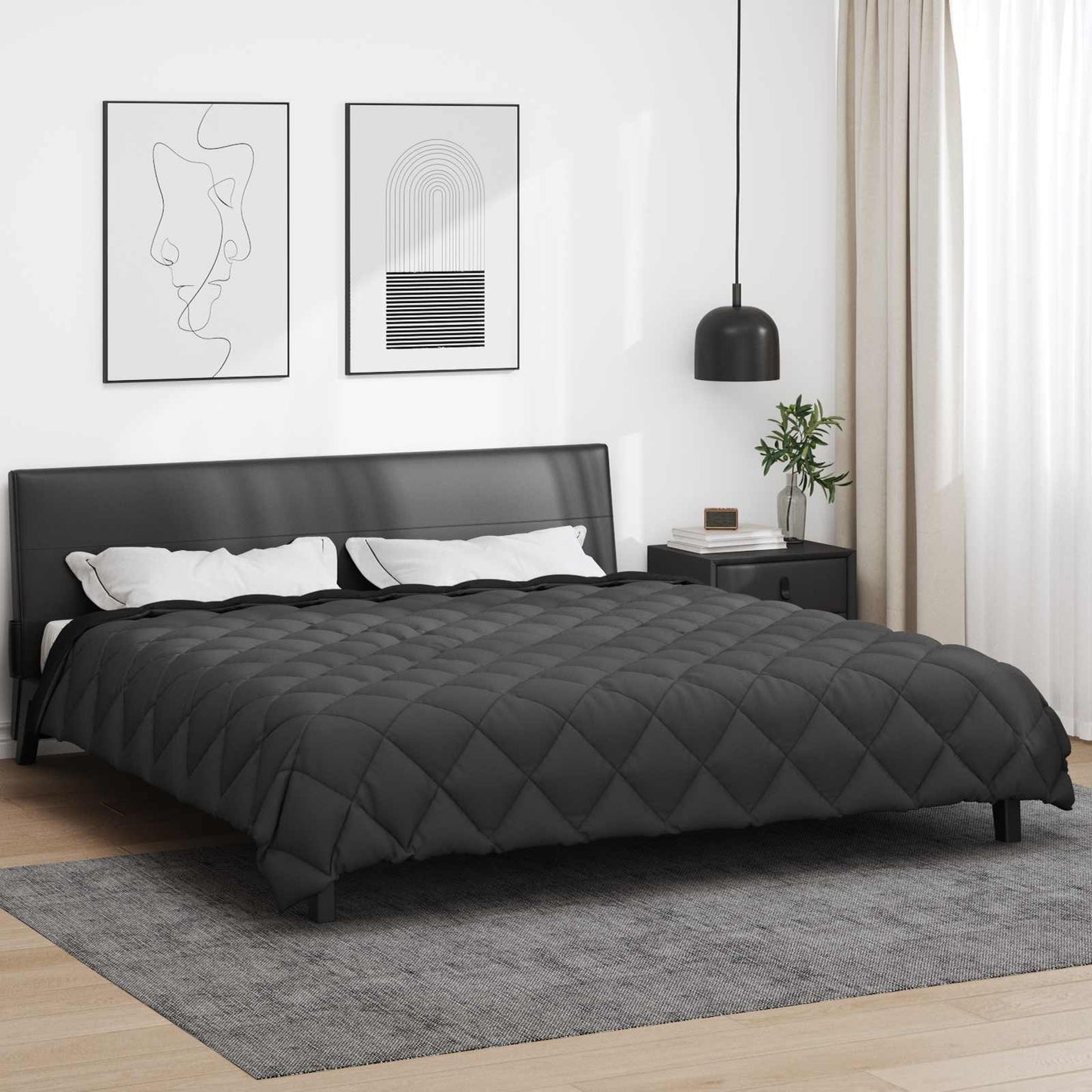 Vinter Dynen Svart og Anthracite 220 x 260 cm Mikrofiber