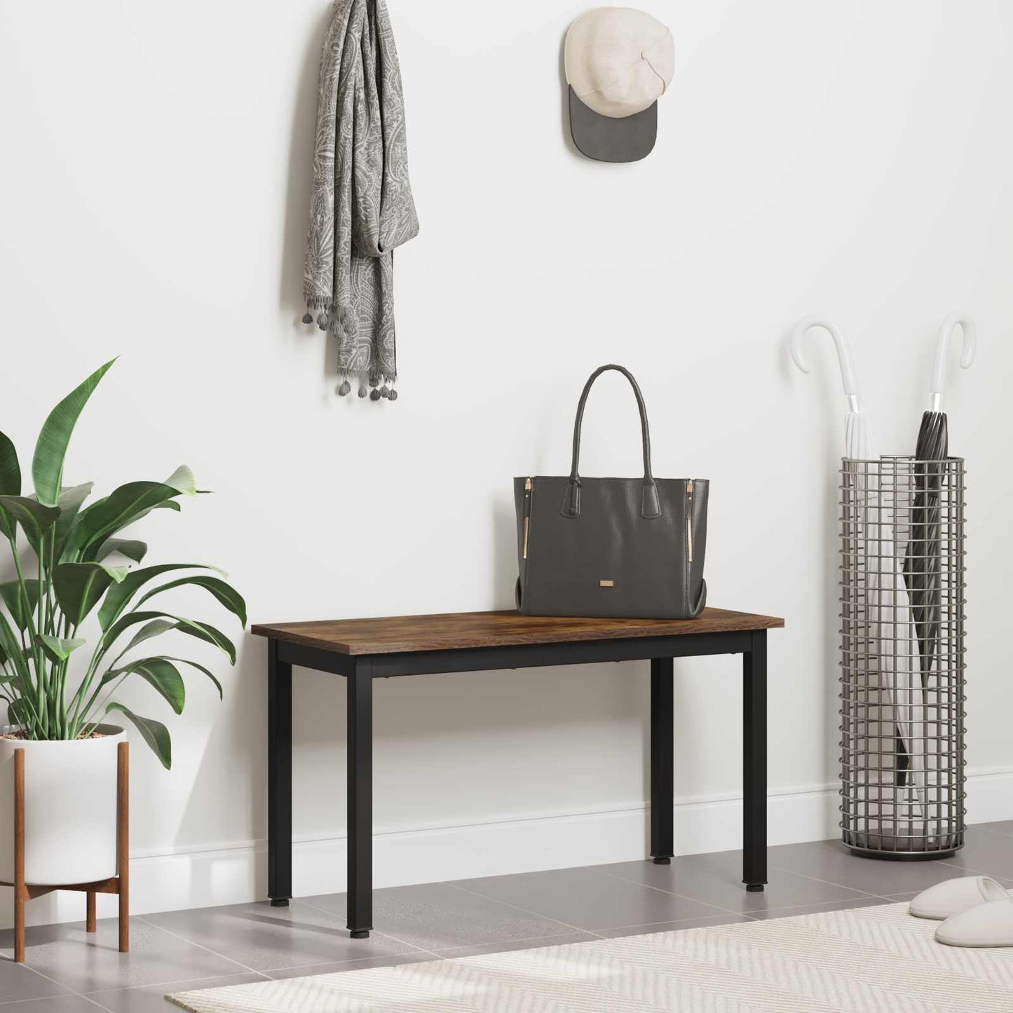 benk Røyk Eik 80 x 35 x 45 cm Konstruert tre