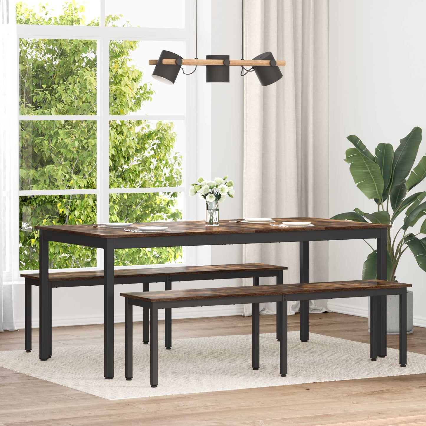 benk Røyk Eik 160 x 35 x 45 cm Konstruert tre