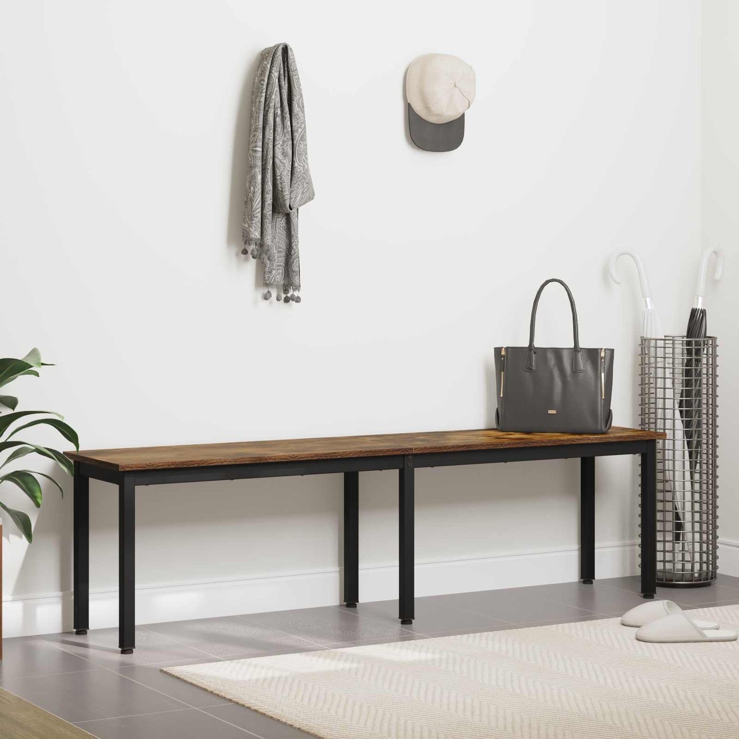 benk Røyk Eik 160 x 35 x 45 cm Konstruert tre