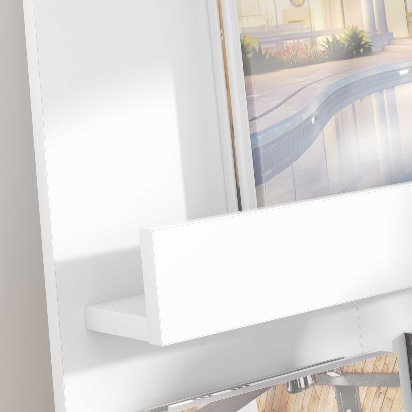 Magasinreol med hylle Hvit 51 x 11 x 102 cm Konstruert tre vidaXL