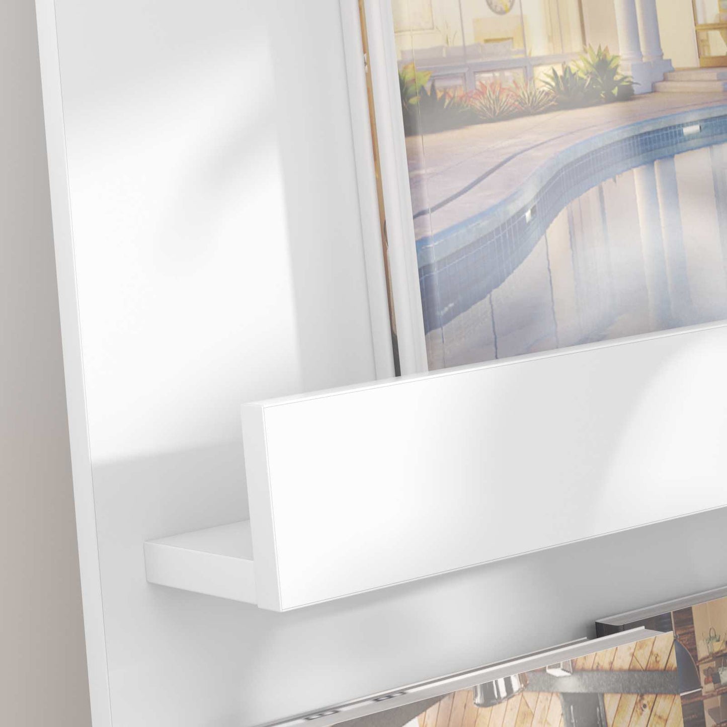 Magasinreol med hylle Hvit 51 x 11 x 102 cm Konstruert tre vidaXL
