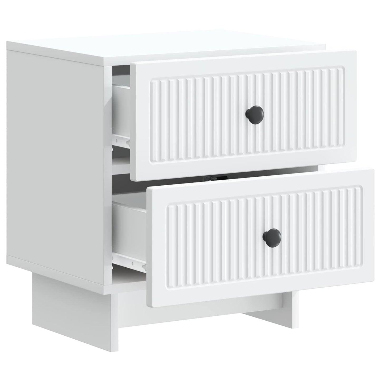 Nattbordskap 2 pcs Hvit 43 x 34,5 x 47,5 cm Konstruert tre