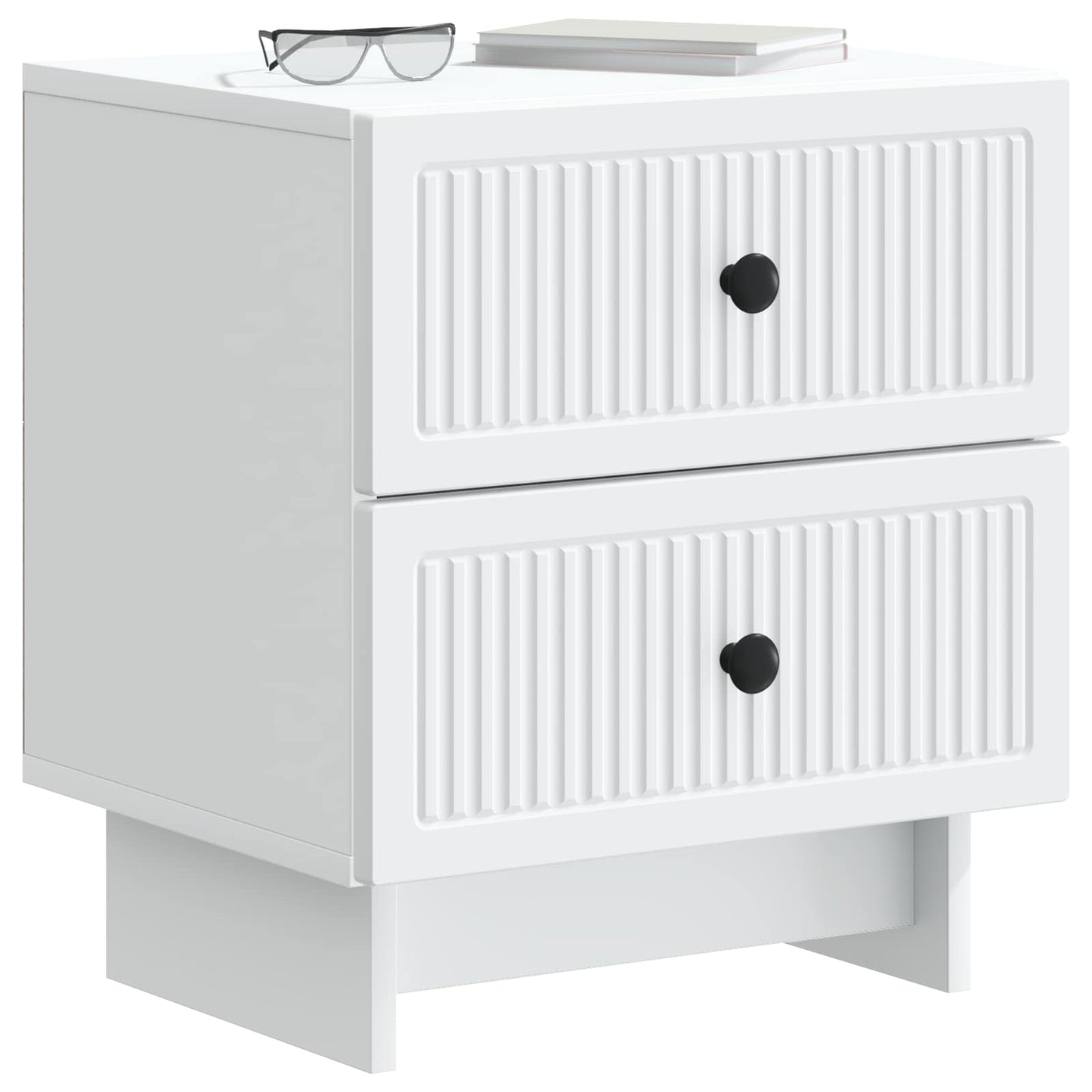 Nattbordskap 2 pcs Hvit 43 x 34,5 x 47,5 cm Konstruert tre