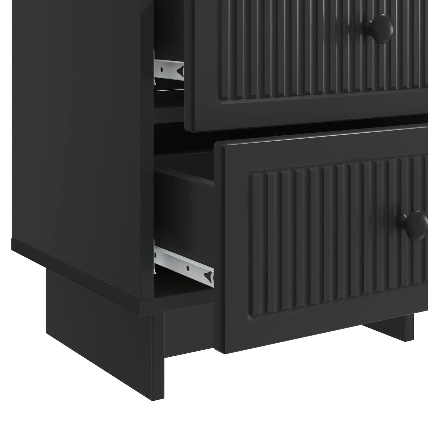 Nattbordskap 2 pcs Svart 43 x 34,5 x 47,5 cm Konstruert tre