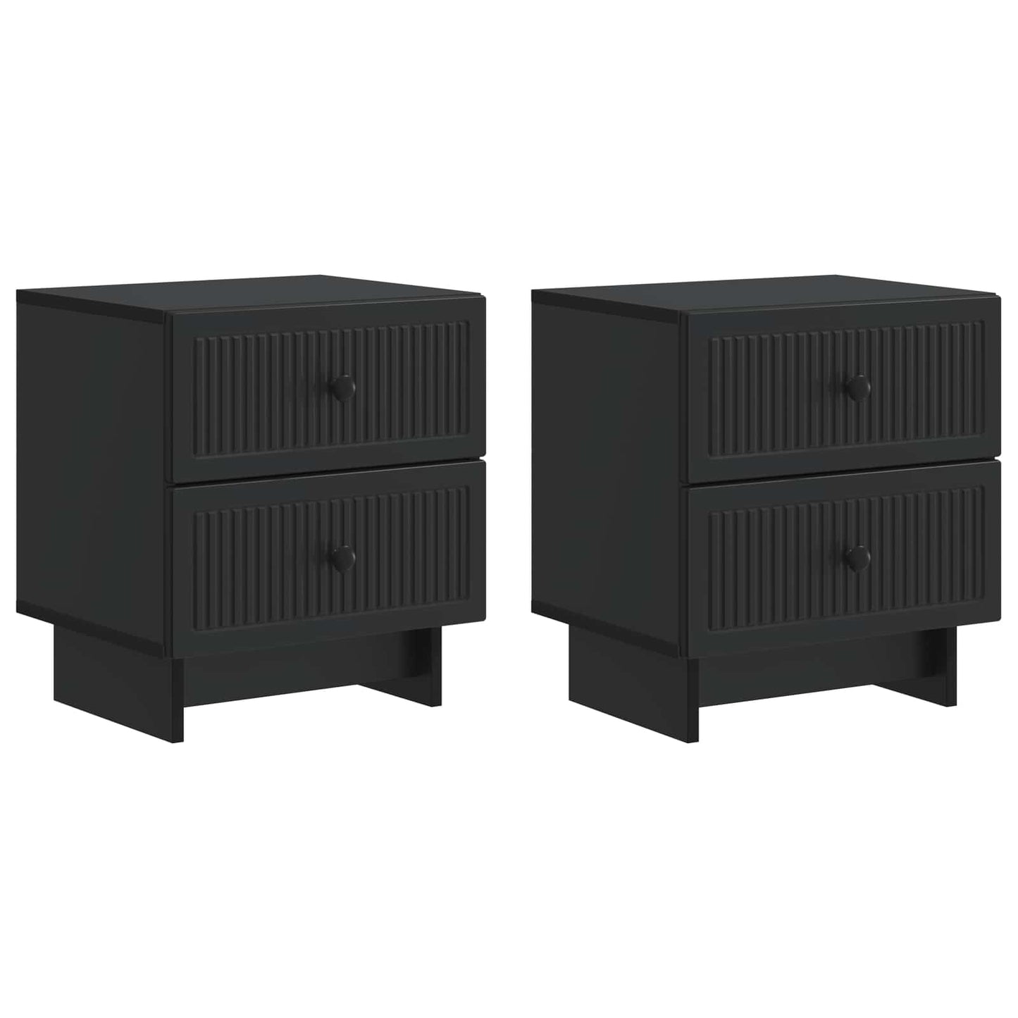 Nattbordskap 2 pcs Svart 43 x 34,5 x 47,5 cm Konstruert tre