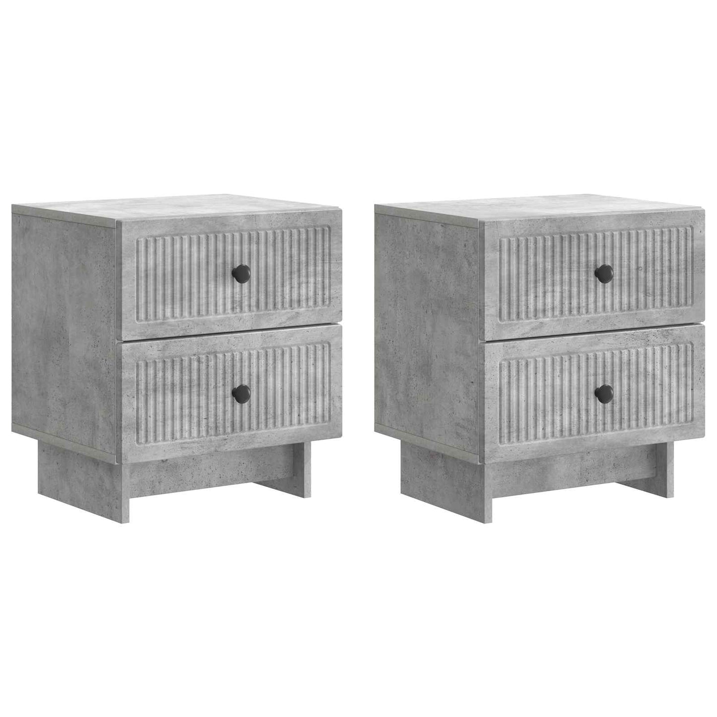 Nattbordskap 2 pcs Betonggrå 43 x 34,5 x 47,5 cm Konstruert tre