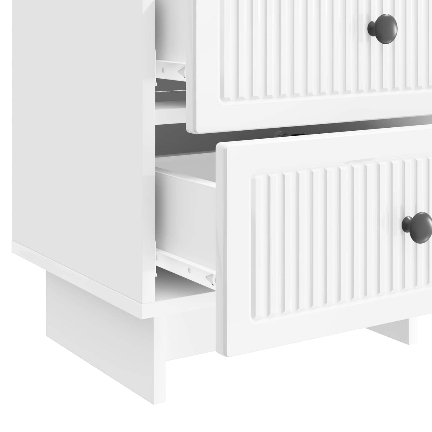 Nattbordskap Høgglans hvit 43 x 34,5 x 47,5 cm Konstruert tre