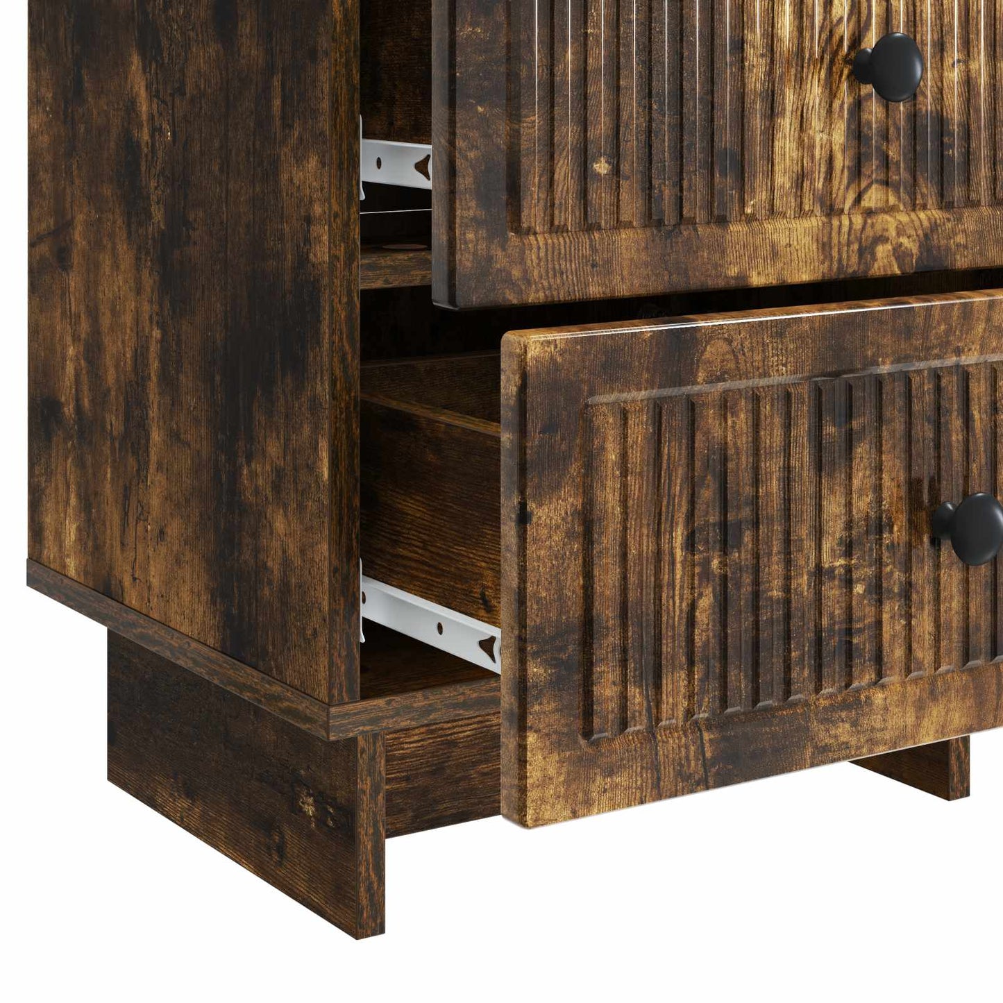 Nattbordskap 2 pcs Røkt Eik 43 x 34,5 x 47,5 cm Konstruert tre