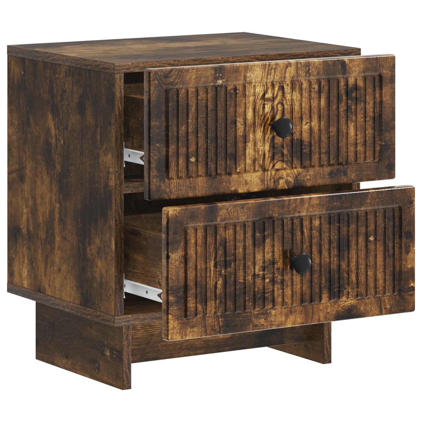 Nattbordskap 2 pcs Røkt Eik 43 x 34,5 x 47,5 cm Konstruert tre