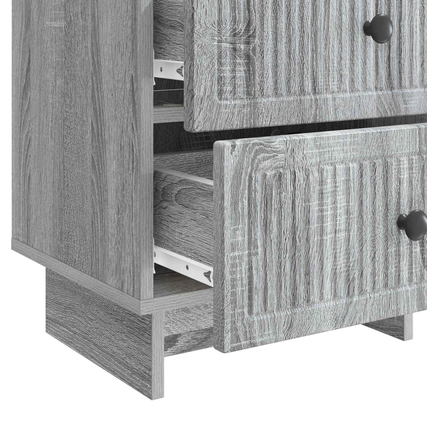 Nattbordskap med skuff 2 pcs Grå sonoma 43 x 34,5 x 47,5 cm