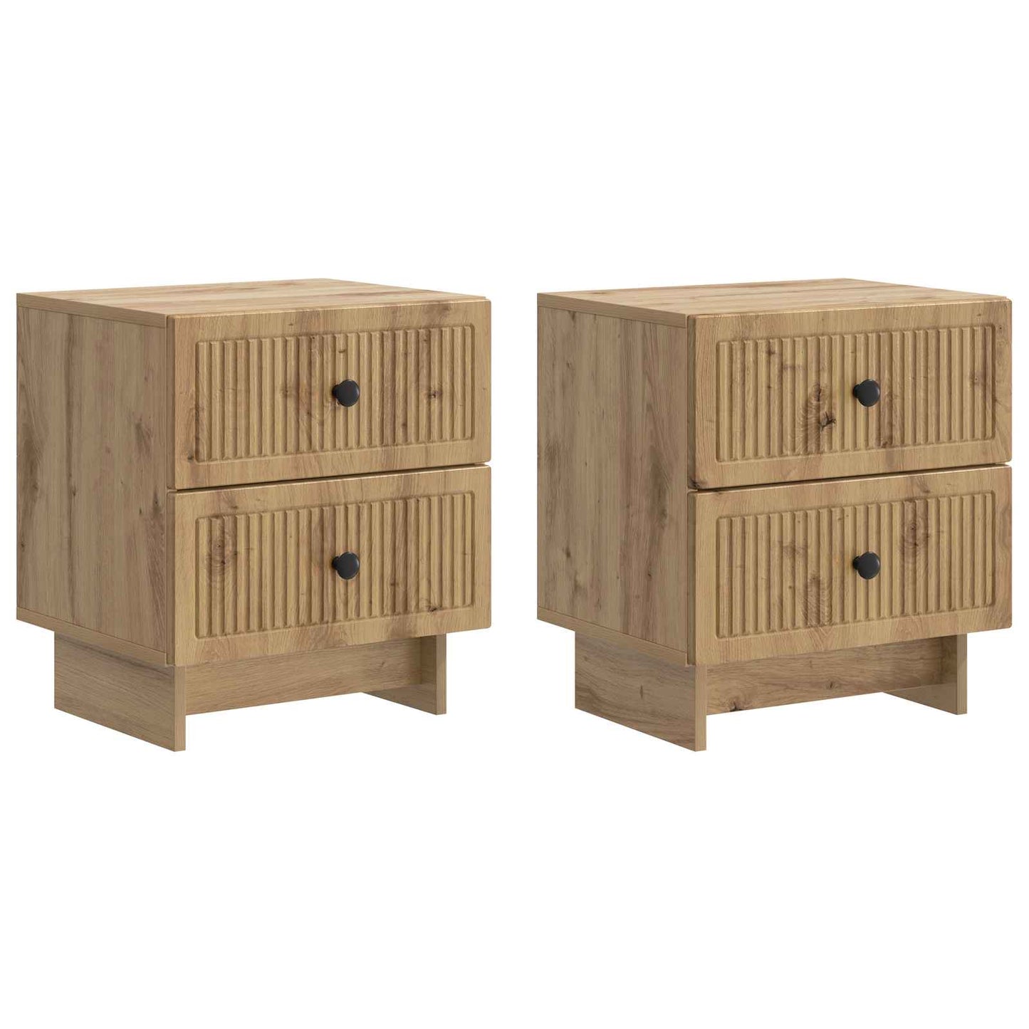 Nattbordskap med skuff 2 pcs Artisan eik 43 x 34,5 x 47,5 cm