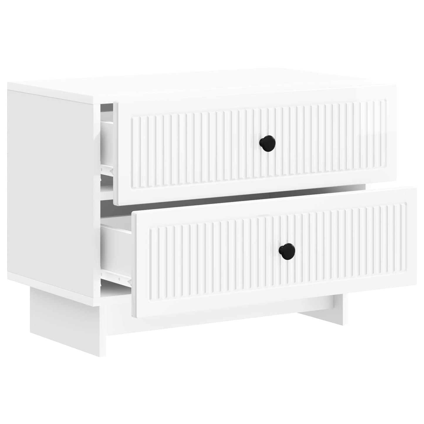 Nattbordskap Høgglans hvit 62 x 34,5 x 47,5 cm Konstruert tre