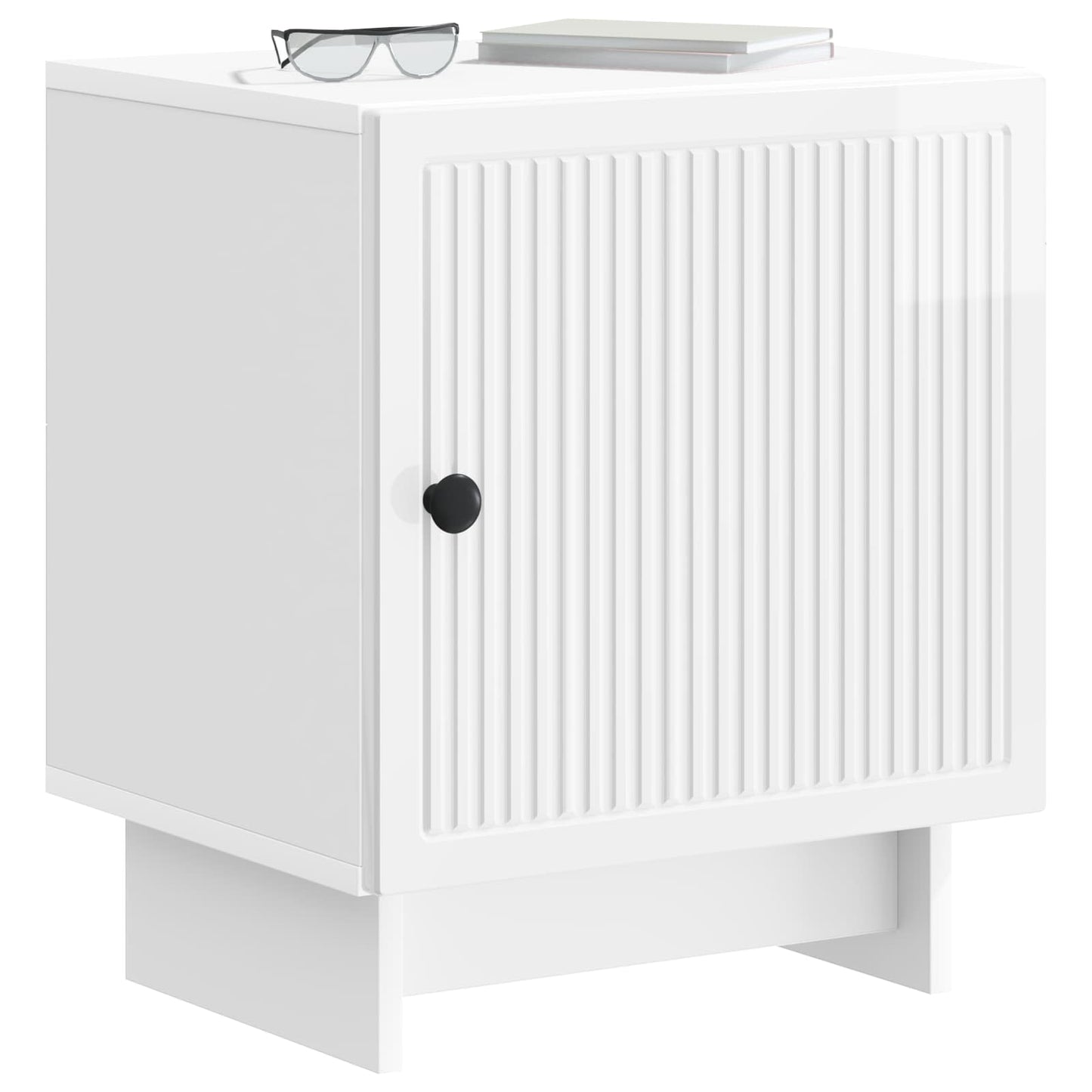 Nattbordskap Høgglans hvit 43 x 34,5 x 50 cm Konstruert tre