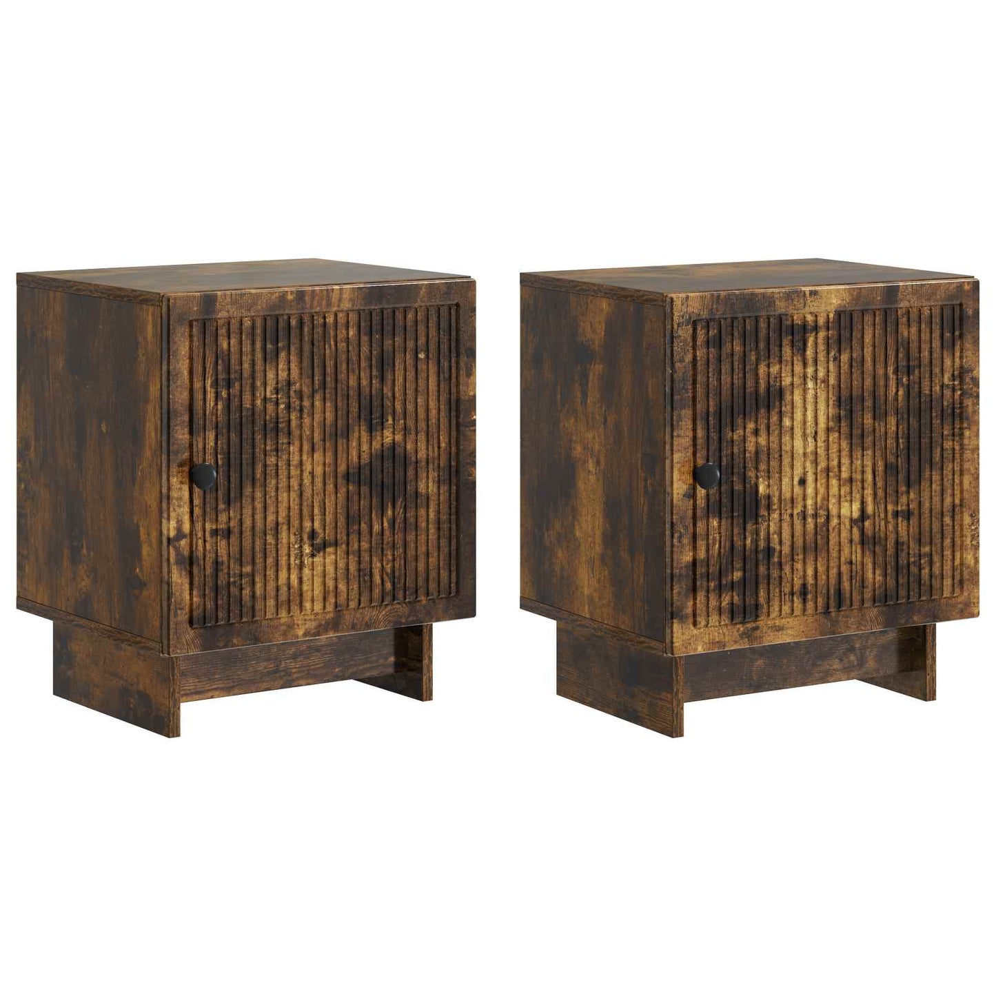 Nattbordskap 2 pcs Røkt Eik 43 x 34,5 x 50 cm Konstruert tre