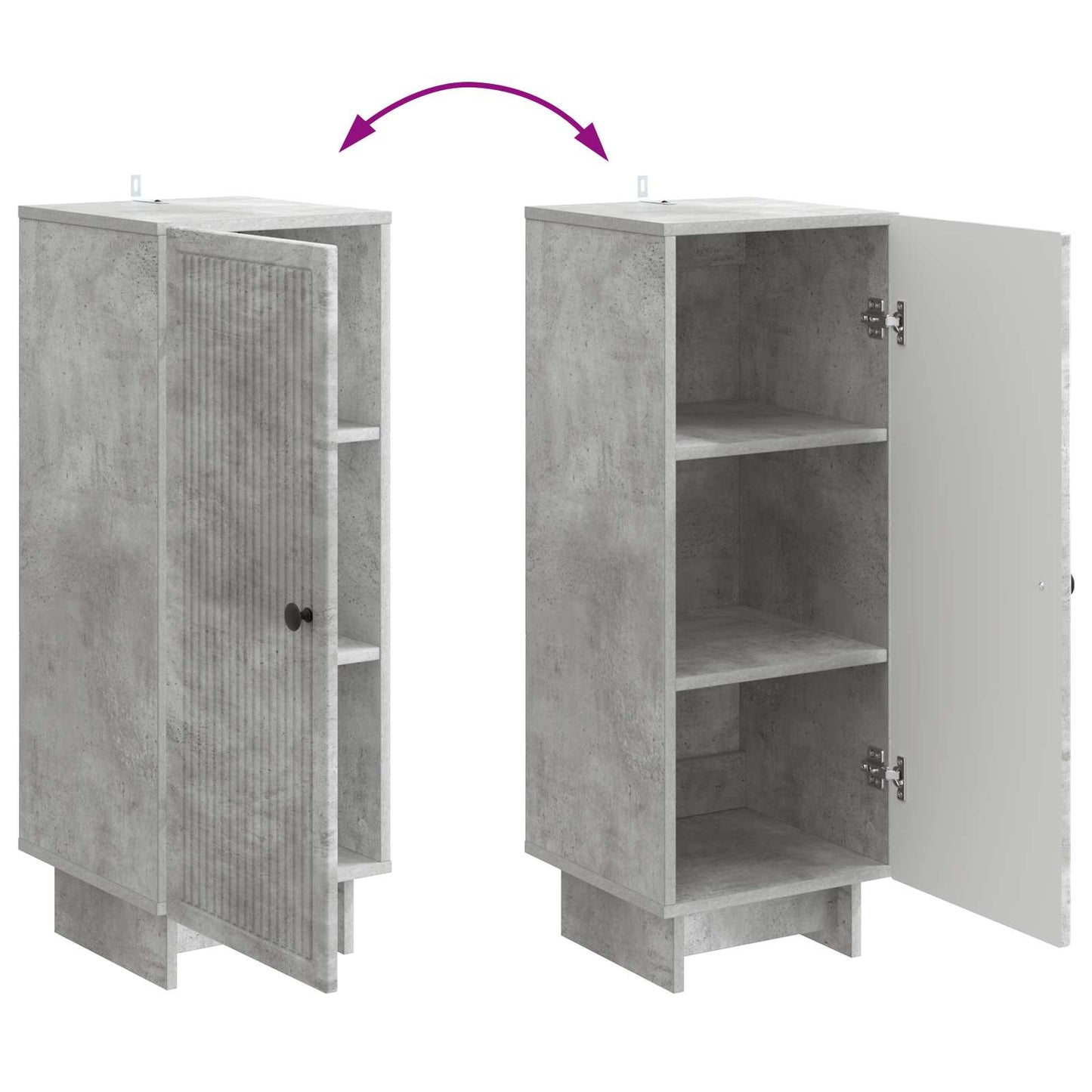 Serviesskap Betonggrå 33 x 34,5 x 90 cm Konstruert tre