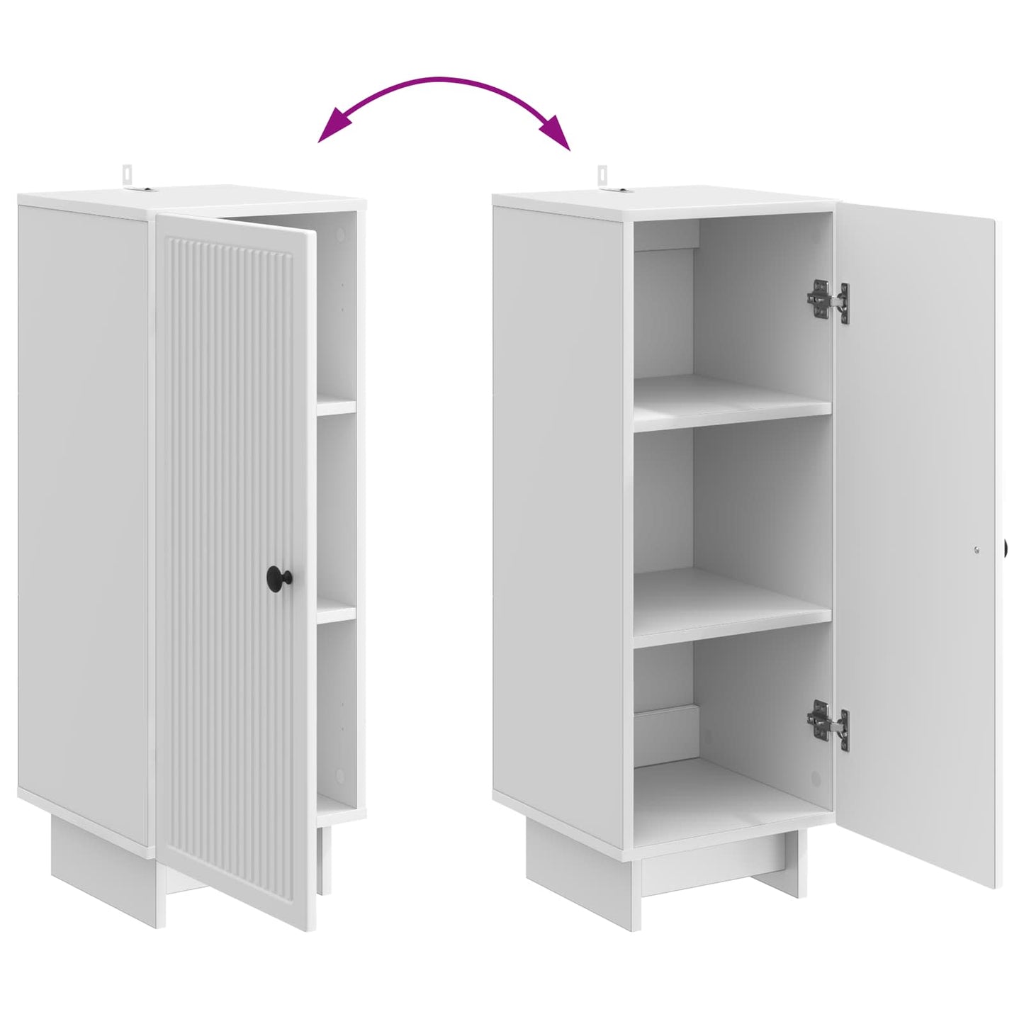 Serviesskap Høgglans hvit 33 x 34,5 x 90 cm Konstruert tre