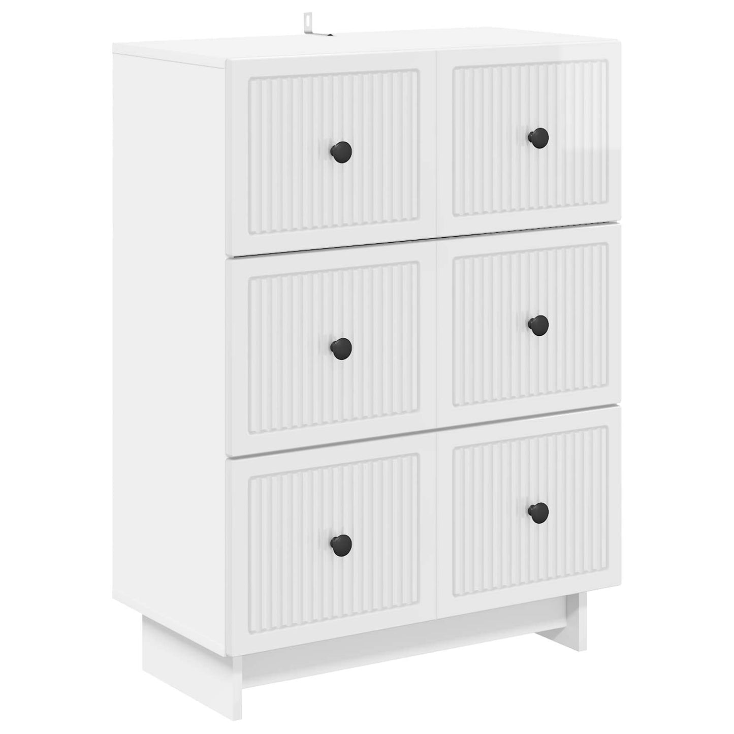 Skuffeskap Høgglans hvit 66 x 34,5 x 90 cm Konstruert tre