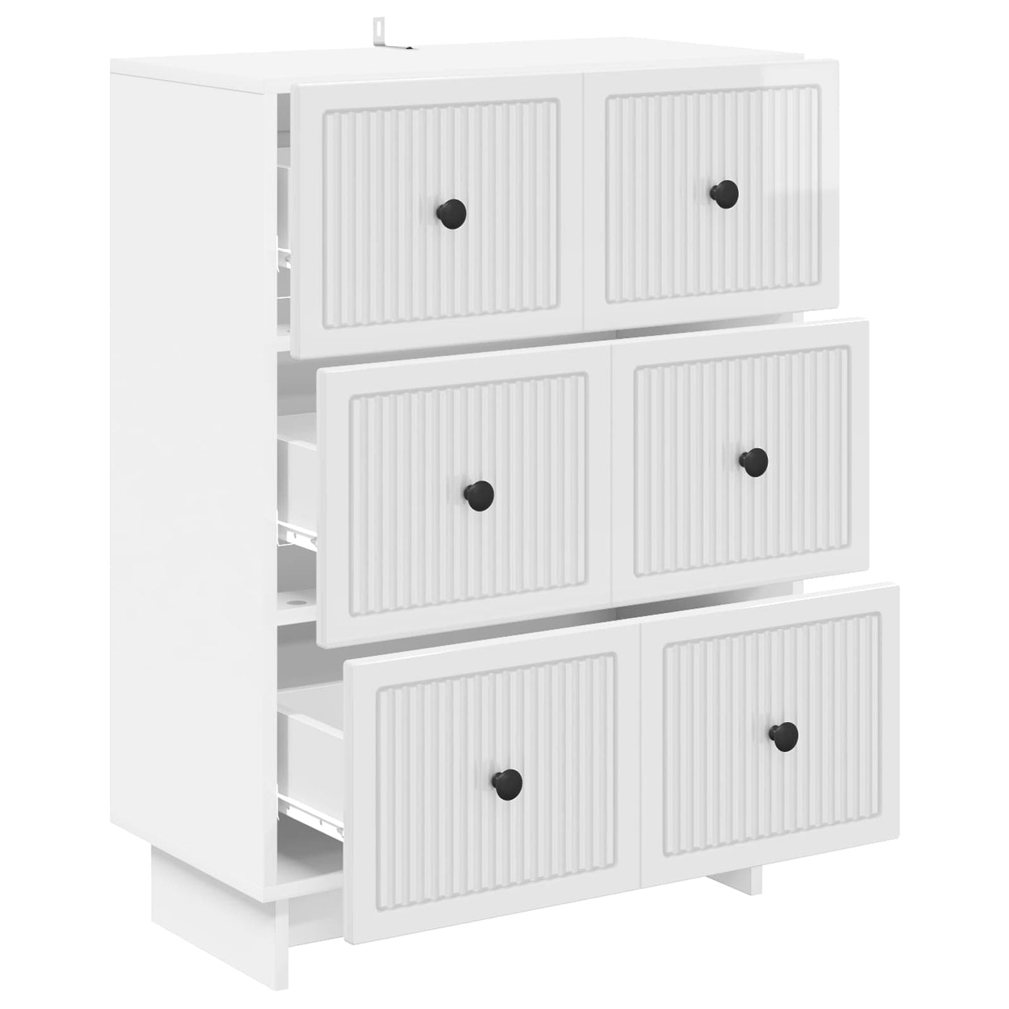 Skuffeskap Høgglans hvit 66 x 34,5 x 90 cm Konstruert tre