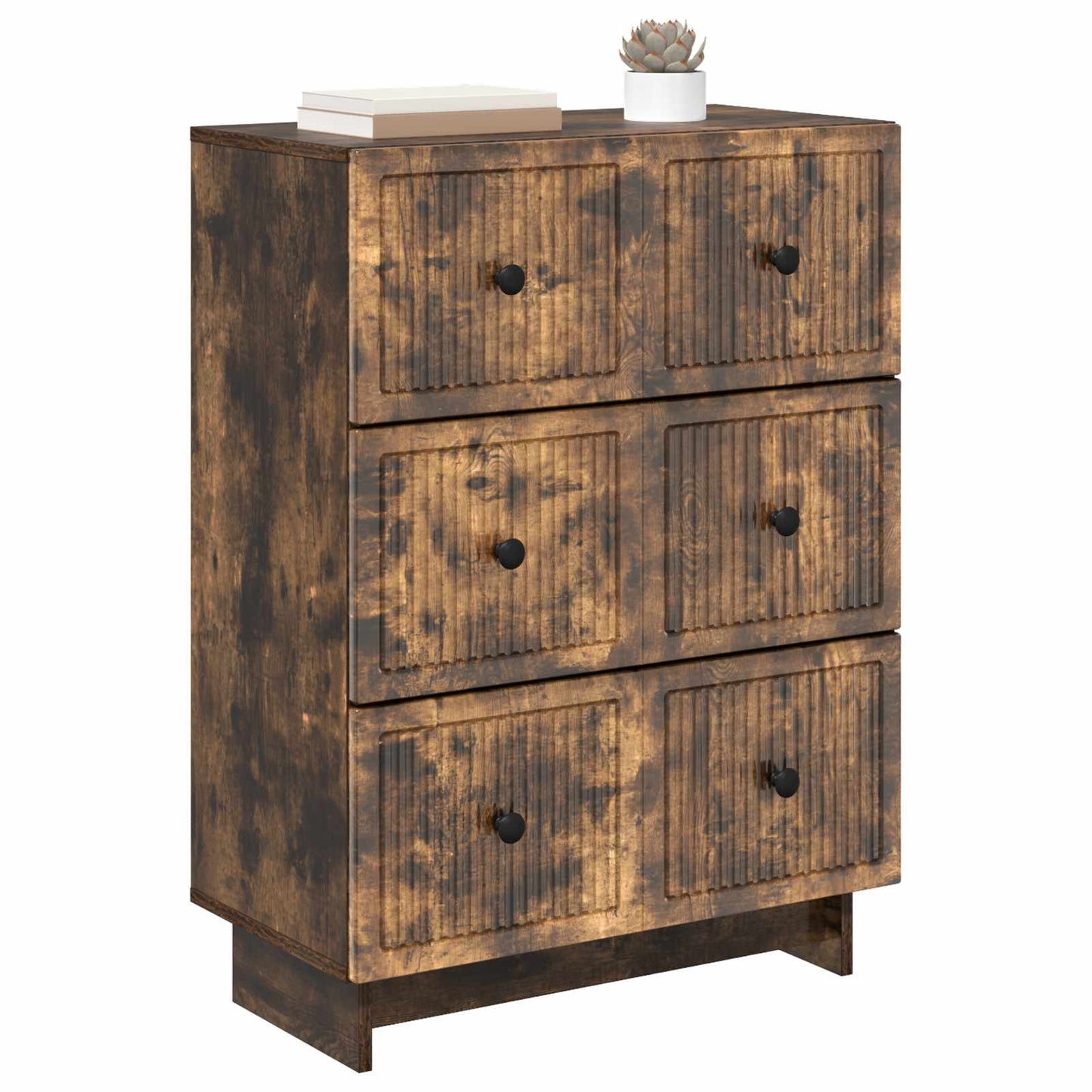 Skuffeskap Røkt Eik 66 x 34,5 x 90 cm Konstruert tre