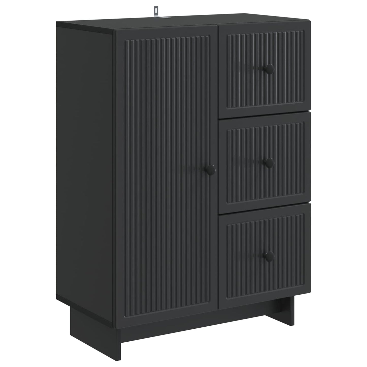 Serviesskap med skuff Svart 66 x 34,5 x 90 cm Konstruert tre