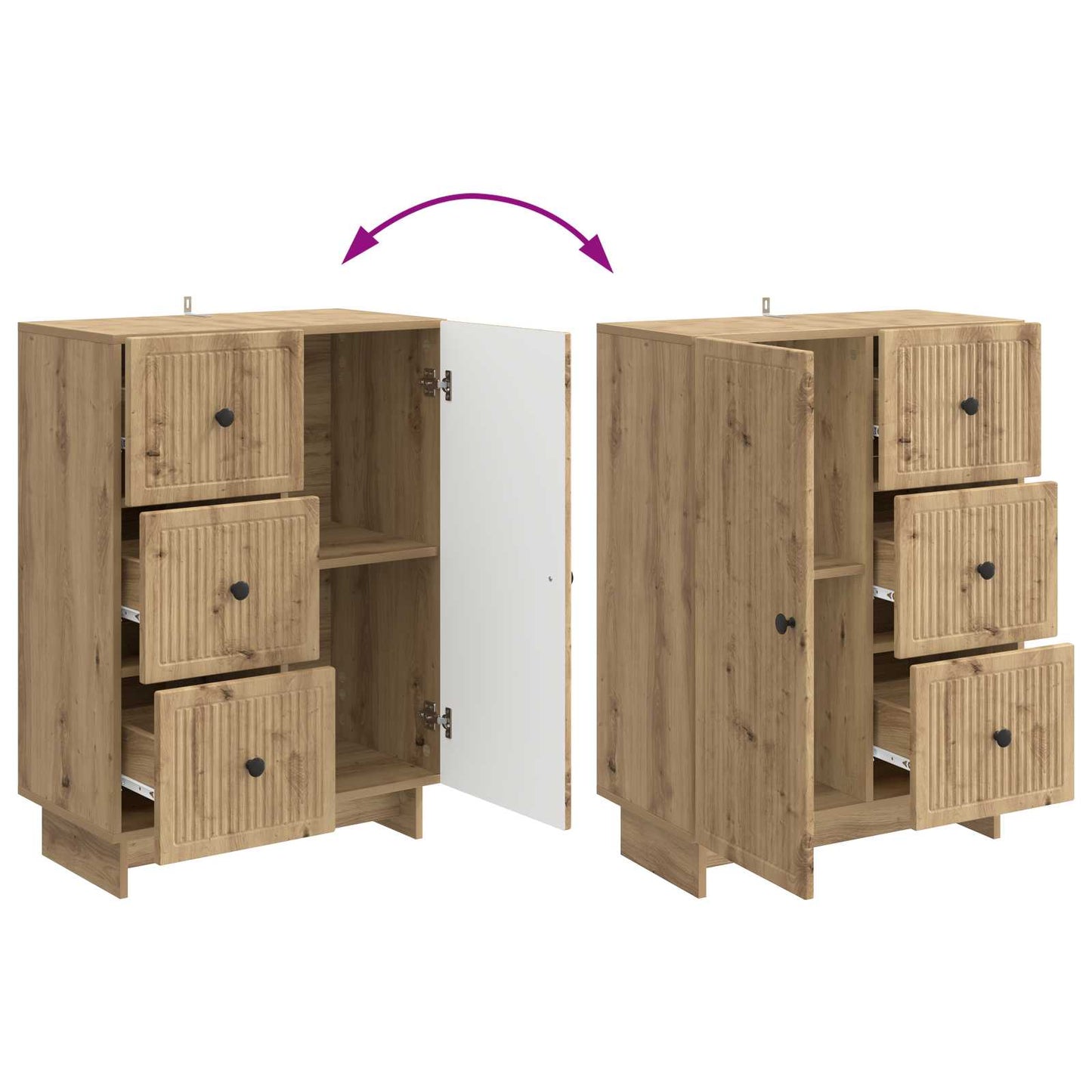 Serviesskap Artisan eik 66 x 34,5 x 90 cm Konstruert tre