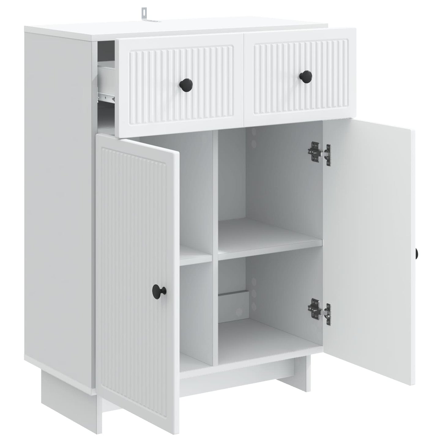 Serviesskap med skuff Hvit 66 x 34,5 x 90 cm Konstruert tre