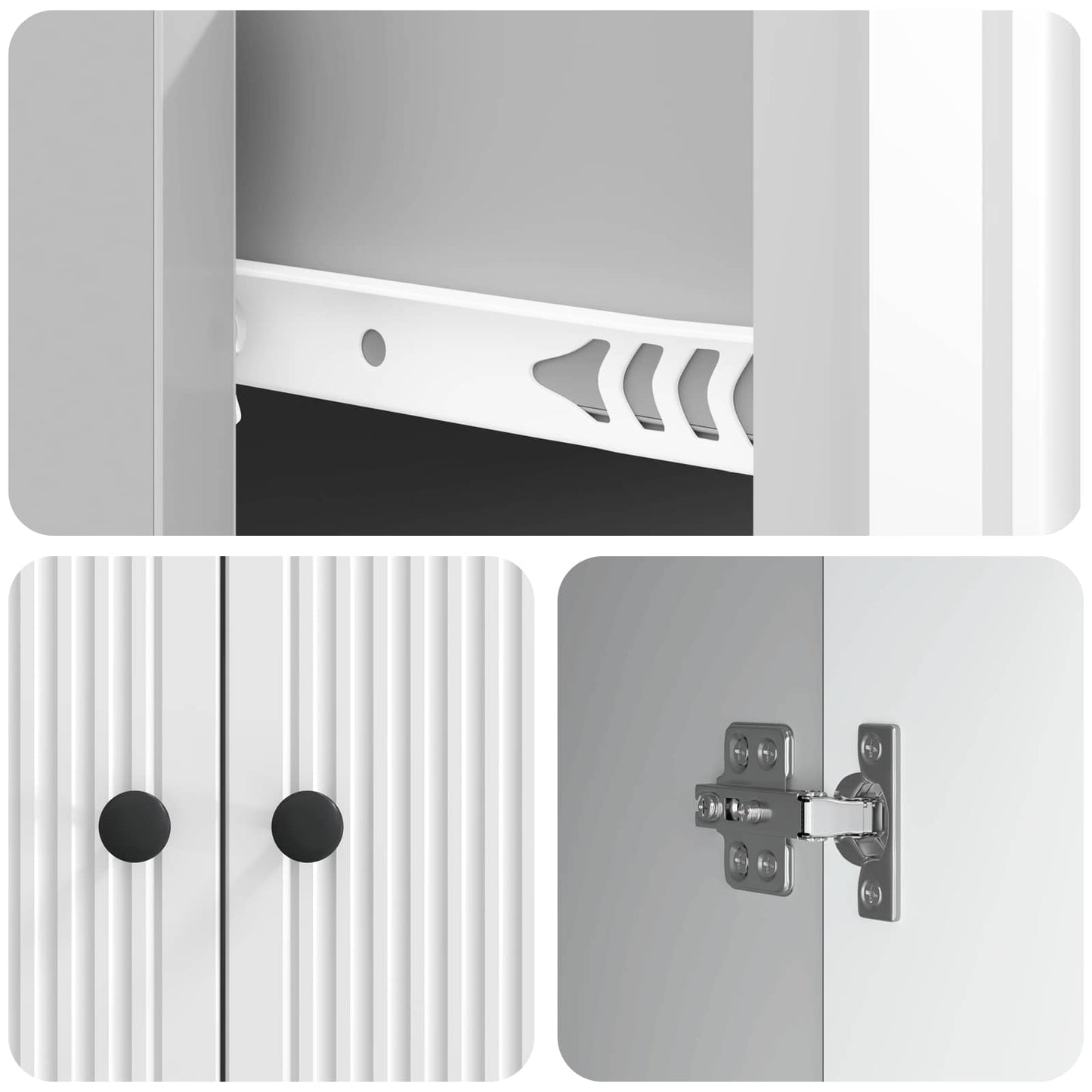 Serviesskap Høgglans hvit 66 x 34,5 x 90 cm Konstruert tre
