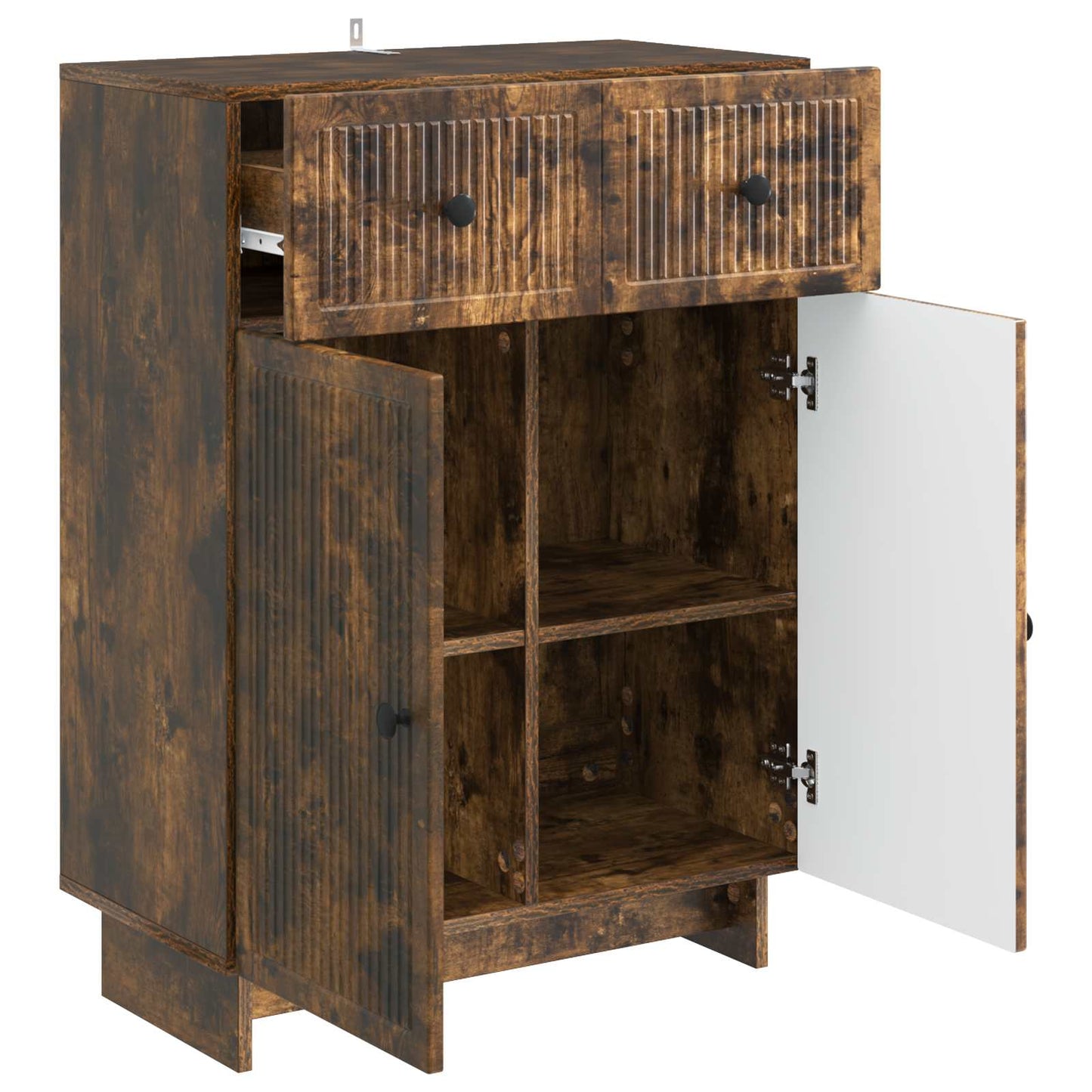 Serviesskap med skuff Røkt Eik 66 x 34,5 x 90 cm Konstruert tre