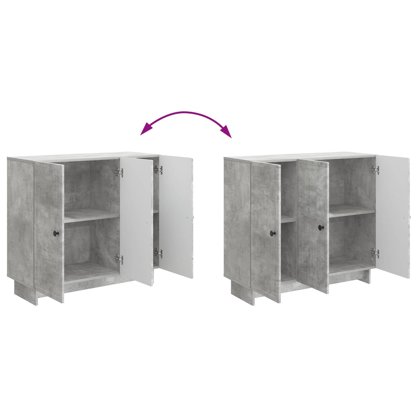 Serviesskap Betonggrå 89 x 34,5 x 80 cm Konstruert tre