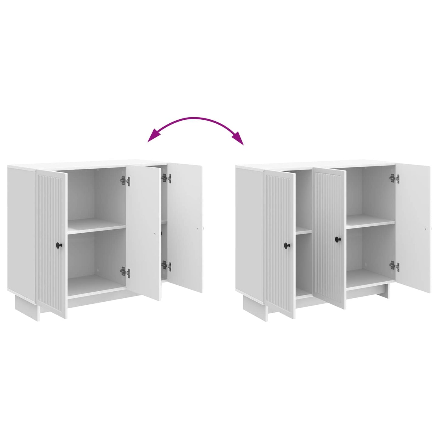 Serviesskap Høgglans hvit 89 x 34,5 x 80 cm Konstruert tre