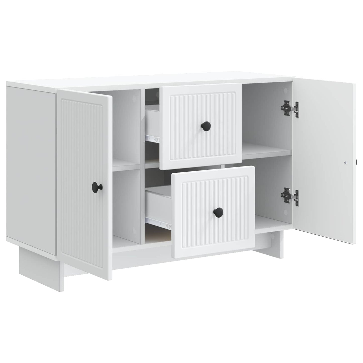 Serviesskap med skuff Hvit 89 x 34,5 x 60 cm Konstruert tre