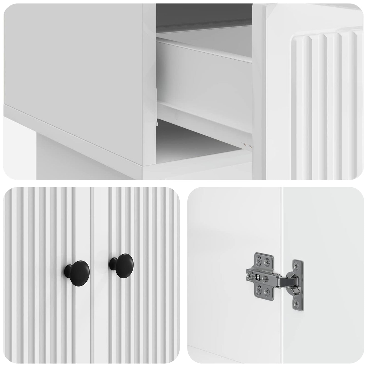 Serviesskap Høgglans Hvit 66 x 34,5 x 95 cm Konstruert tre