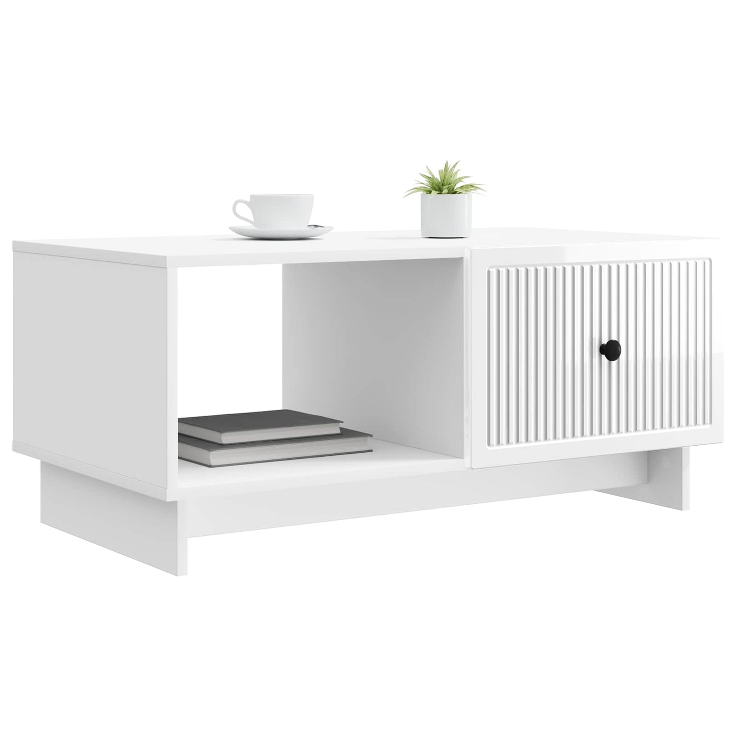 Kaffebord Høgglans hvit 90 x 50 x 40 cm Konstruert tre