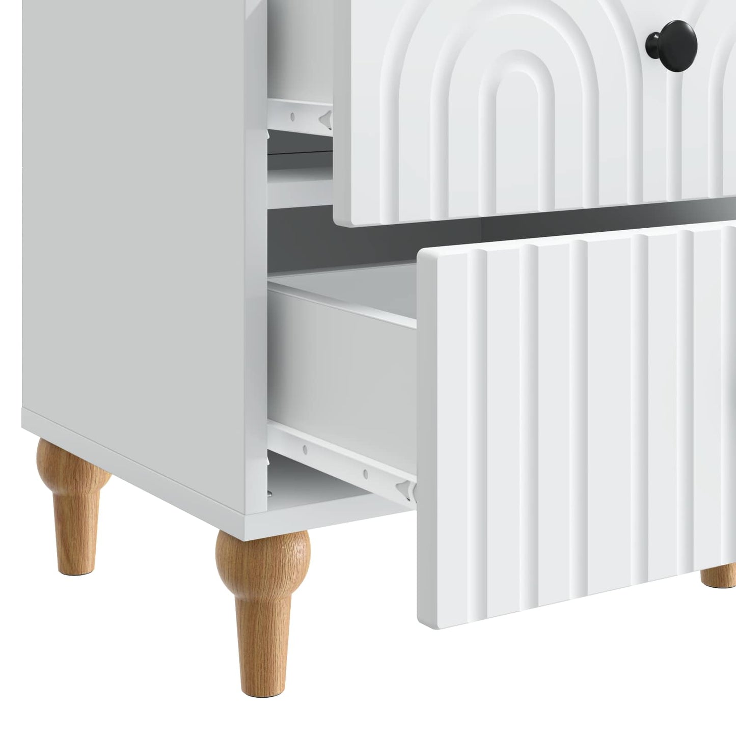 Nattbordskap 2 pcs Hvit 43 x 34,5 x 48 cm Konstruert tre
